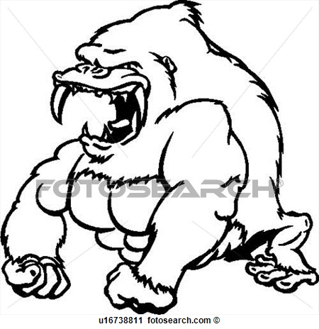 Clipart    Animal Ape Fang Gorilla Silver Back Cartoons Cartoon