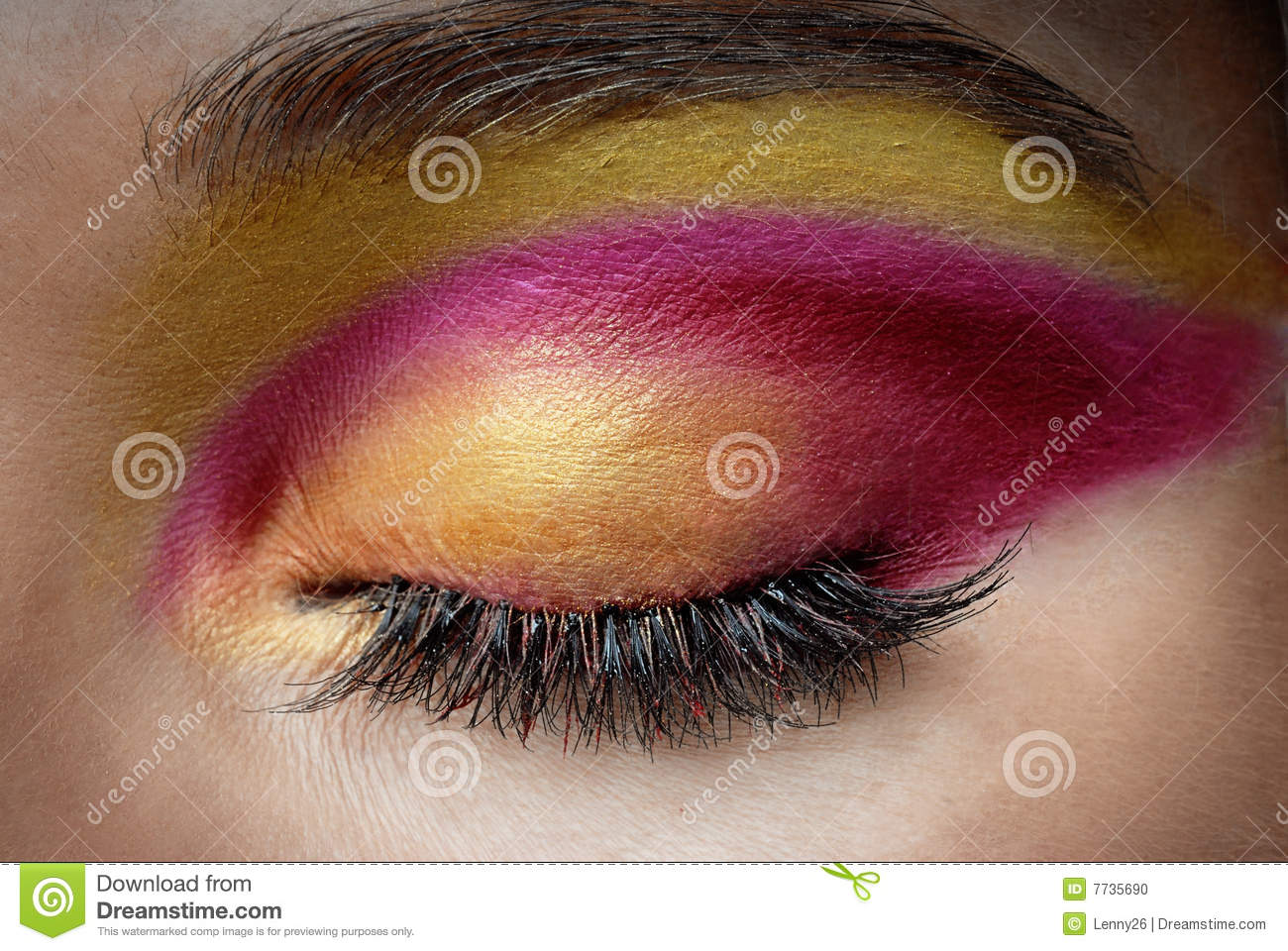 Closed Eye With Colorful Makeup Stock Photo   Image  7735690