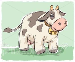 Cow Sketch Clipart   Barnyard Clipart