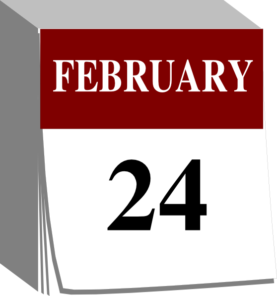 February 24 Calendar Clip Art At Clker Com   Vector Clip Art Online