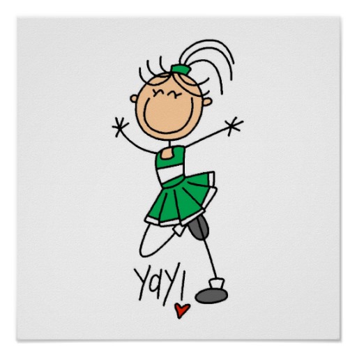 Green Stick Figure Cheerleader T Shirts And Gifts Poster