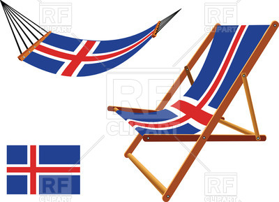 Iceland Flag Hammock And Deck Chair Objects Download Royalty Free    