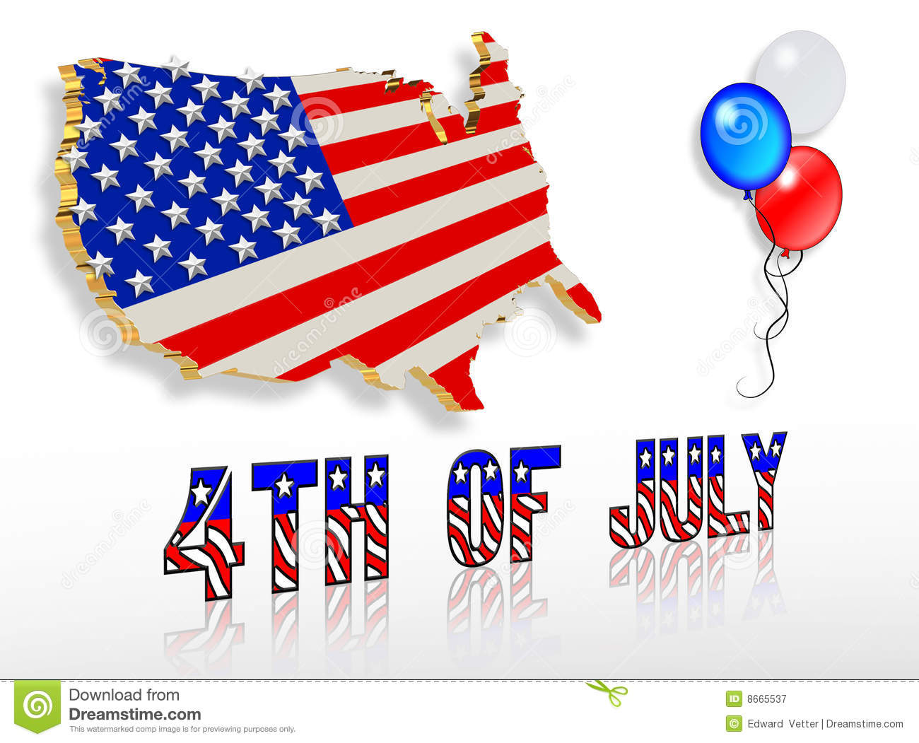 July 4th 3d Patriotic Clip Art Designs Royalty Free Stock Photography    