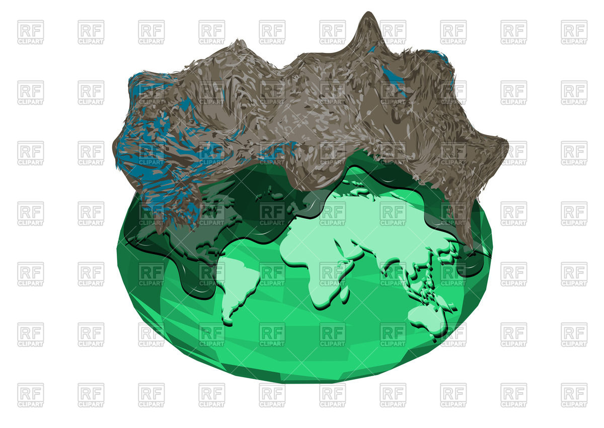 Landfill   Polluted Planet Under Garbage Download Royalty Free Vector