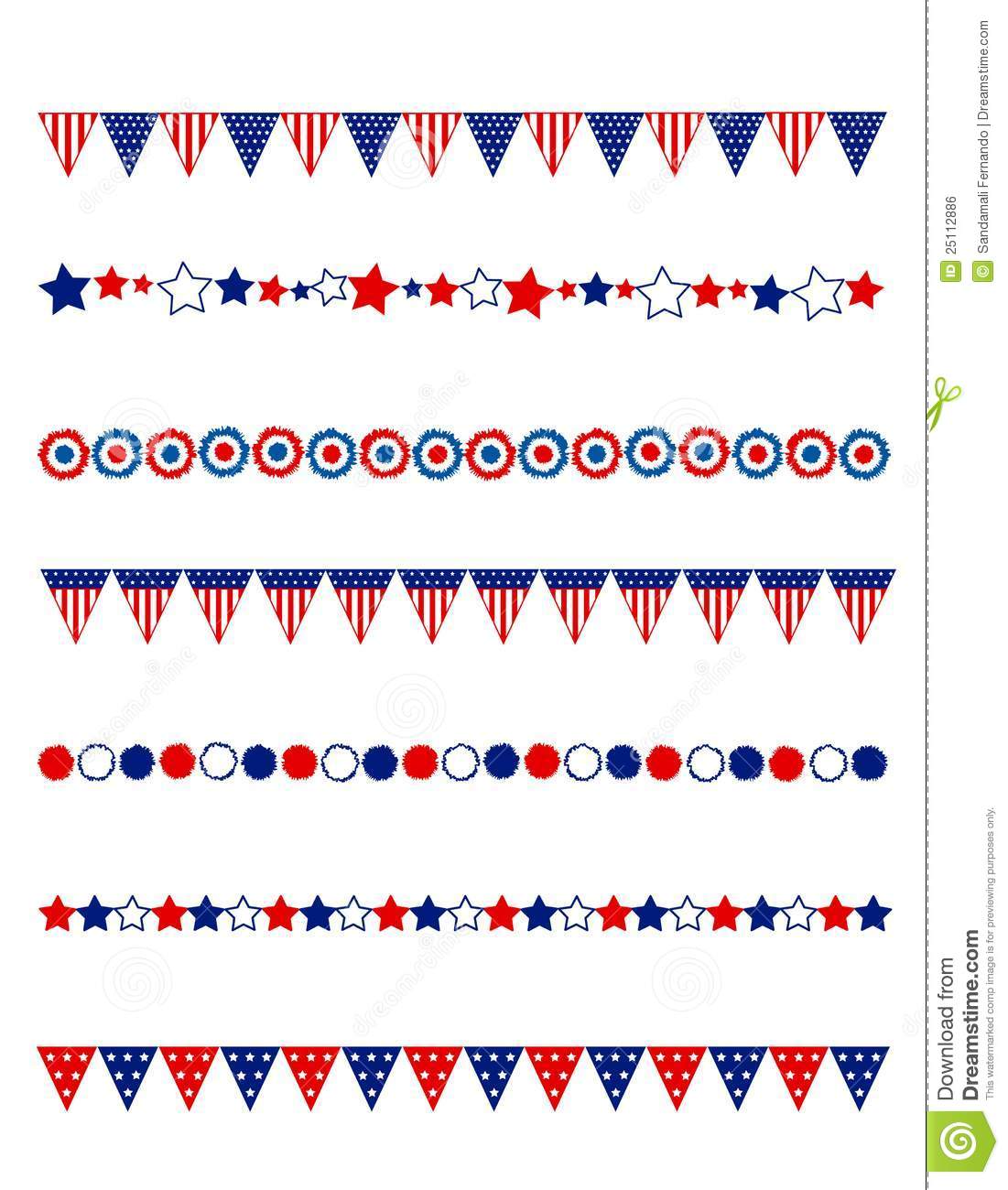 Patriotic Divider   Frame Collection With Flags Stars And Buntings 