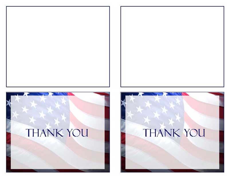 Patriotic Us Funeral Thank You Card Template