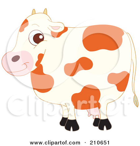 Royalty Free Clipart Graphic Picture Of A Cute Spotted Cow  Clip Art    