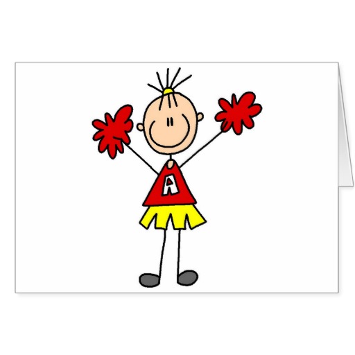 Stick Figure Cheerleader Tshirts And Gifts Greeting Card   Zazzle