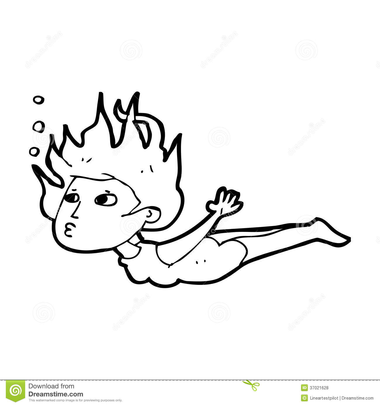 Swimming Cartoon Images Black And White Black And White Line Cartoon