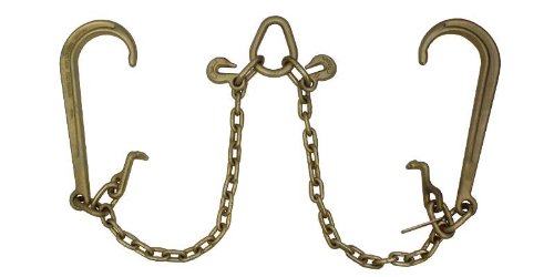 Tow Chain J Hook Long Shank 2 Legs W  T J Hook V Bridle Pear Link 5 16