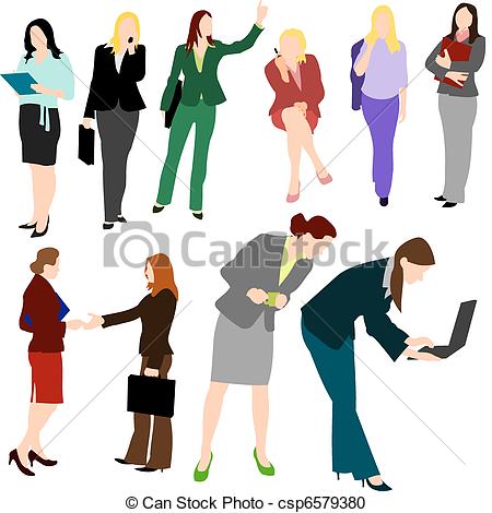 Vector Clipart Of People   Business Women No1   Illustrations Set Of