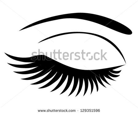 Vector Eye Closed With Long Eye Lashes   Stock Vector