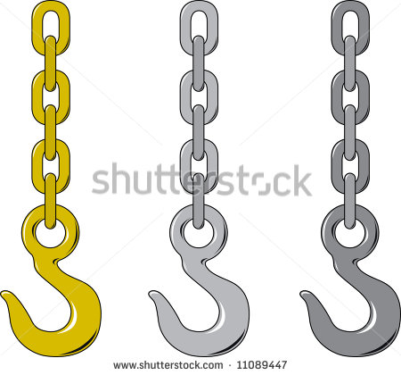 Vector Illustration Of Three Different Chain And Hook   Stock Vector