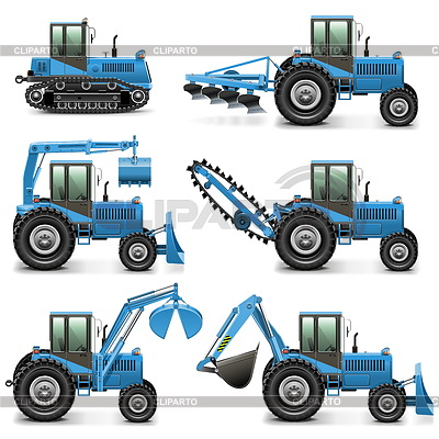 Agricultural Tractors   Serie Of High Quality Graphics   Cliparto