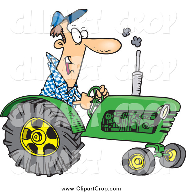     Art Vector Of A Cartoon Happy Tractor Driver By Ron Leishman    687