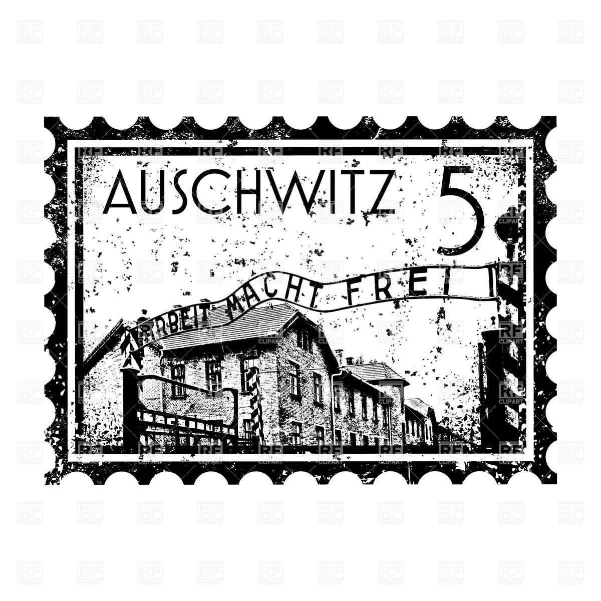 Auschwitz Postage Stamp Download Royalty Free Vector Clipart  Eps