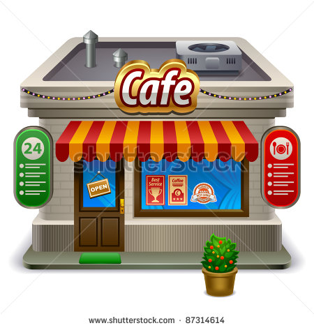 Cafe Shutterstock  Eps Vector   Facade Of A Coffee Shop Store Or Cafe