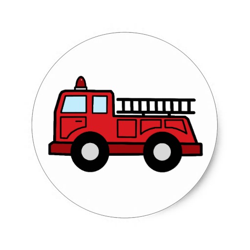 Cartoon Clip Art Firetruck Emergency Vehicle Truck Classic Round