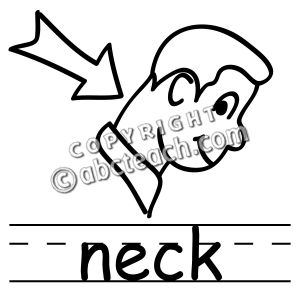 Clip Art  Basic Words  Neck B W Labeled   Preview 1