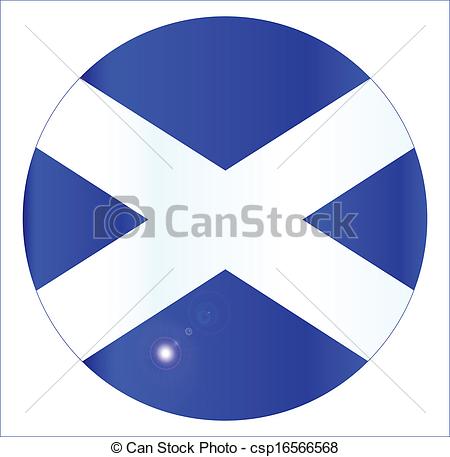 Clip Art Vector Of Scotish Flag Button   The Official Flag For