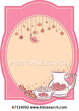 Clipart Of Vintage Tea Set And Sweet Cakes  K7124092   Search Clip Art