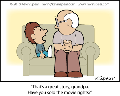 Computerphone On Cartoon Of A Boy And Grandfather On A Couch The Boy    