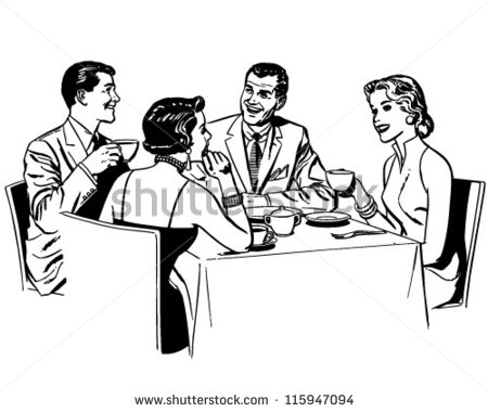 Couples Dining   Retro Clipart Illustration   115947094   Shutterstock