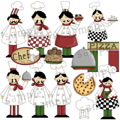 Details About Male Clipart Set Chef Cooking Pizza Shop Restaurant Hat    