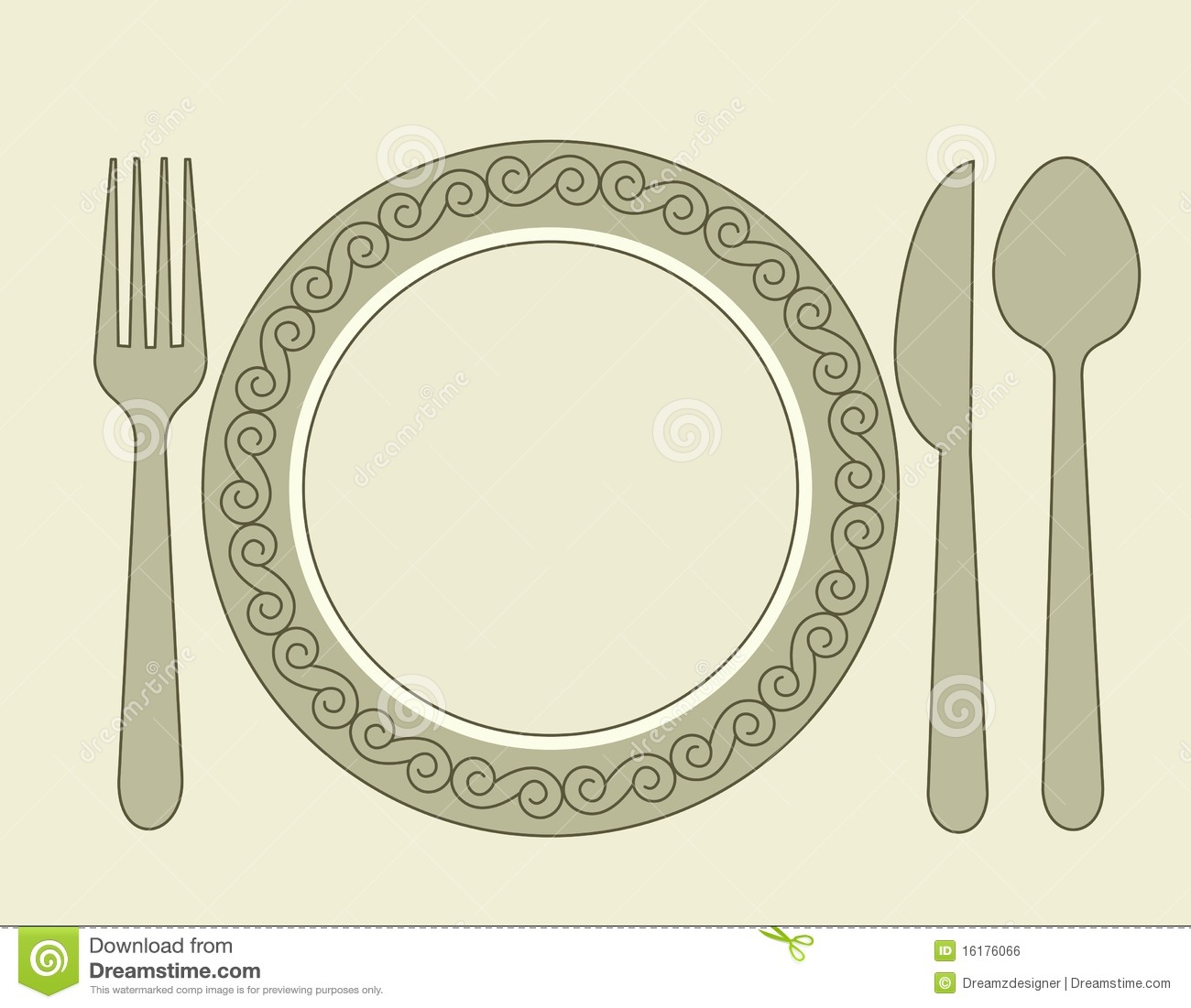 Dinner Invitation Card Background With Spoon Knife And Fork