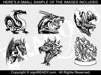 Dragons Clipart  Vinyl Cutter Plotter Images  Eps Vector Clip Art