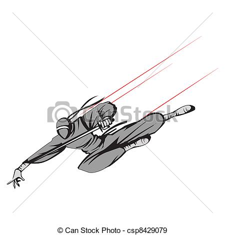 Eps Vectors Of Ninja Flying With Sword   Illustration Of Ninja Fighter