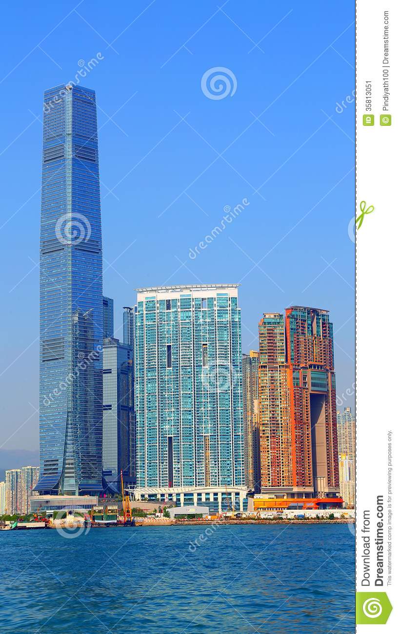 Famous Landmarks Of Kowloon Island Such As Elements Shopping Mall And    