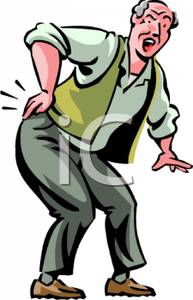 Hip Clipart A Colorful Cartoon Elderly Man With A Catch In His Hip