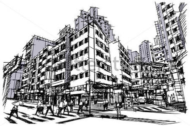 Hong Kong City Street   Sketchbook