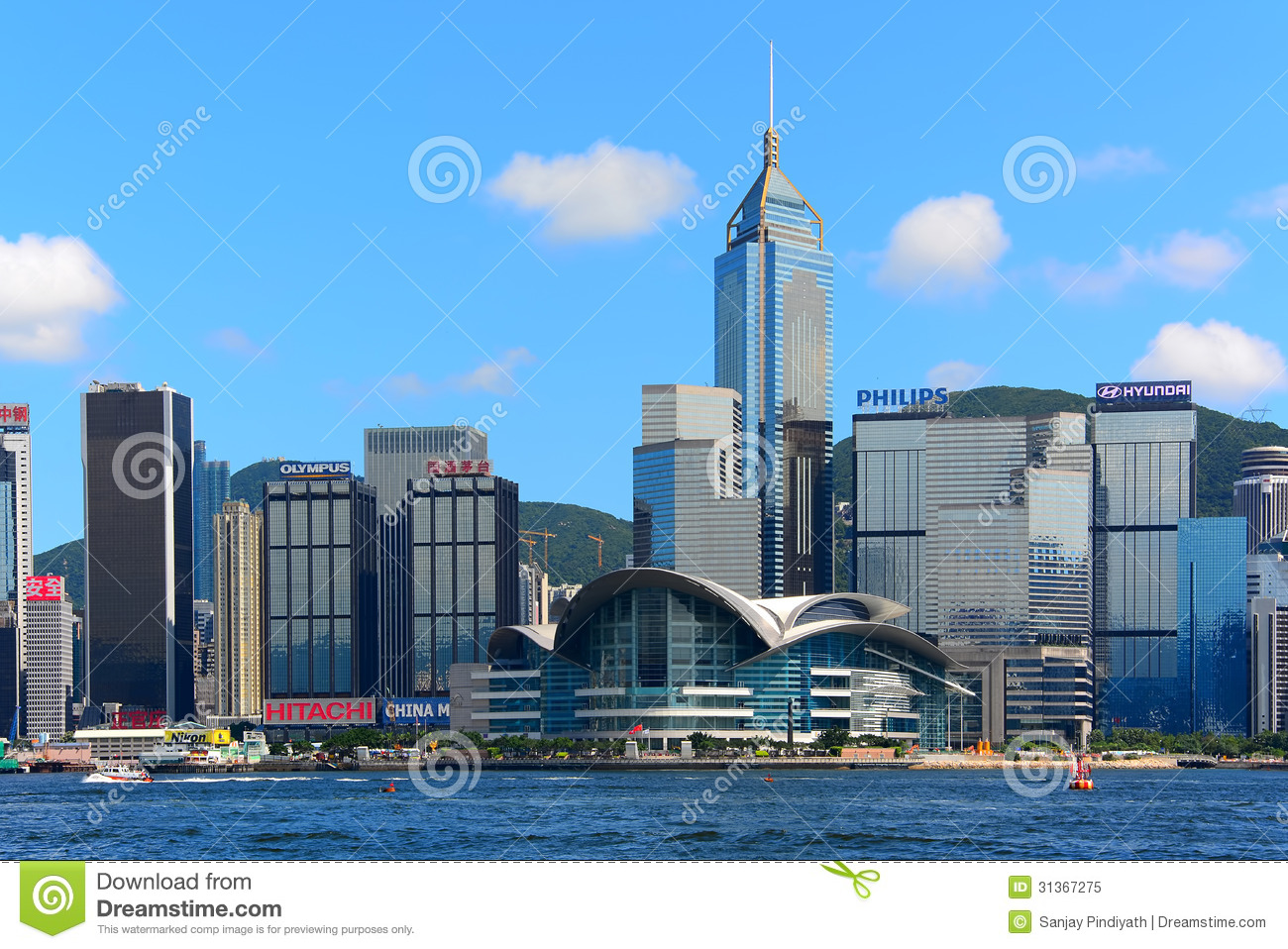 Landmarks Such As Hong Kong Convention And Exhibition Centre And Other    