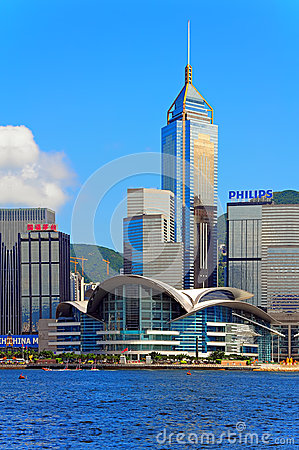 Landmarks Such As Hong Kong Convention And Exhibition Centre Central    