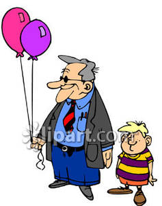 Old Man And His Grandson   Royalty Free Clipart Picture