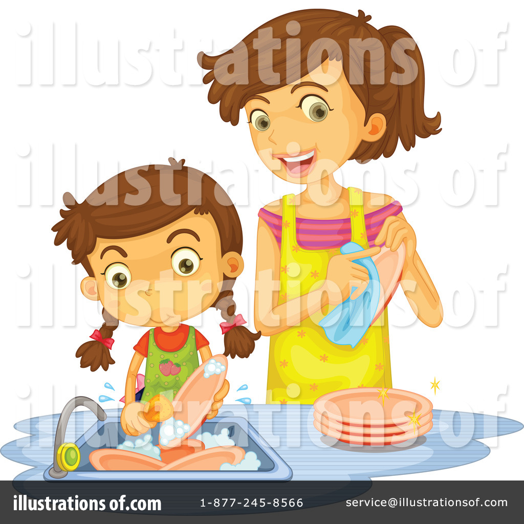Royalty Free  Rf  Washing Dishes Clipart Illustration  1140307 By