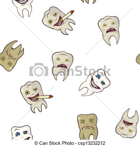 Seamless Rotten And Strong Teeth Smoke Csp13232212   Search Clipart