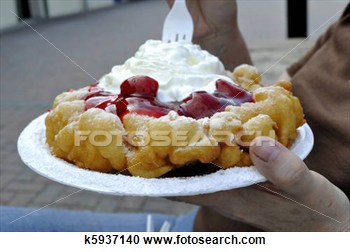Stock Photography   Strawberry Funnel Cake  Fotosearch   Search Stock