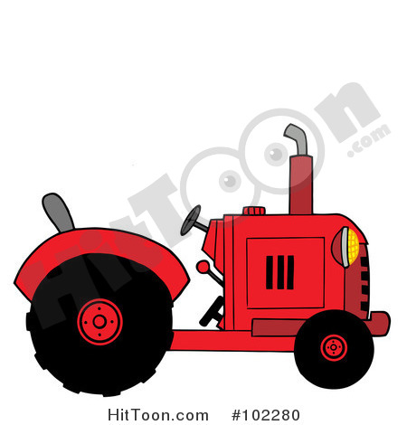 Tractor Clipart  102280  Red Farm Tractor By Hit Toon