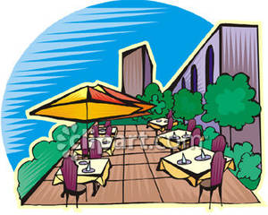 Upscale Outdoor Cafe   Royalty Free Clipart Picture