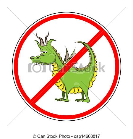 Vector   Sign Prohibiting Dragons   Stock Illustration Royalty Free