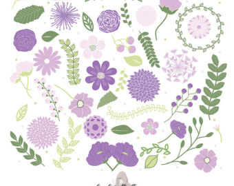 Wedding Flower Clipart Purple Flower Clipart Lavender Flower Rustic