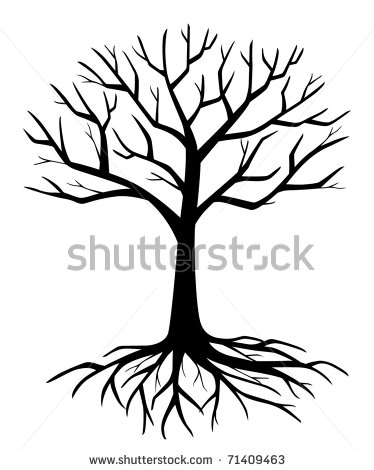 Withering Tree Drawing Oak Tree Silhouette With