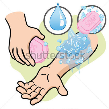 Aid First Wash The Wound With Soap And Water Stock Vector   Clipart Me