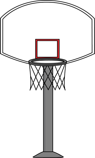 Basketball Goal Clip Art Image   Basketball Goal On A Gray Post