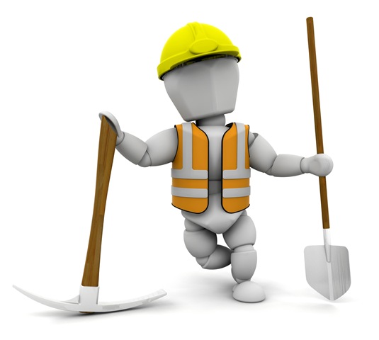 Clipart Illustration Of A White Character Construction Worker Wearing
