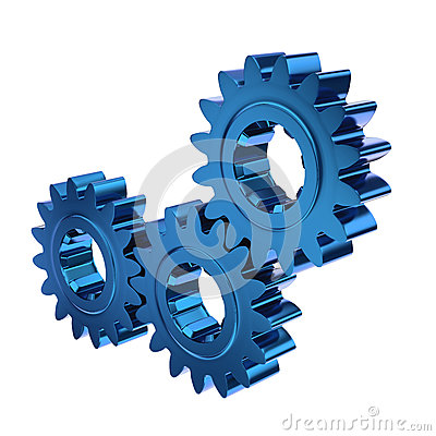 Colored Cogs Or Gears Working Together Royalty Free Stock Photo
