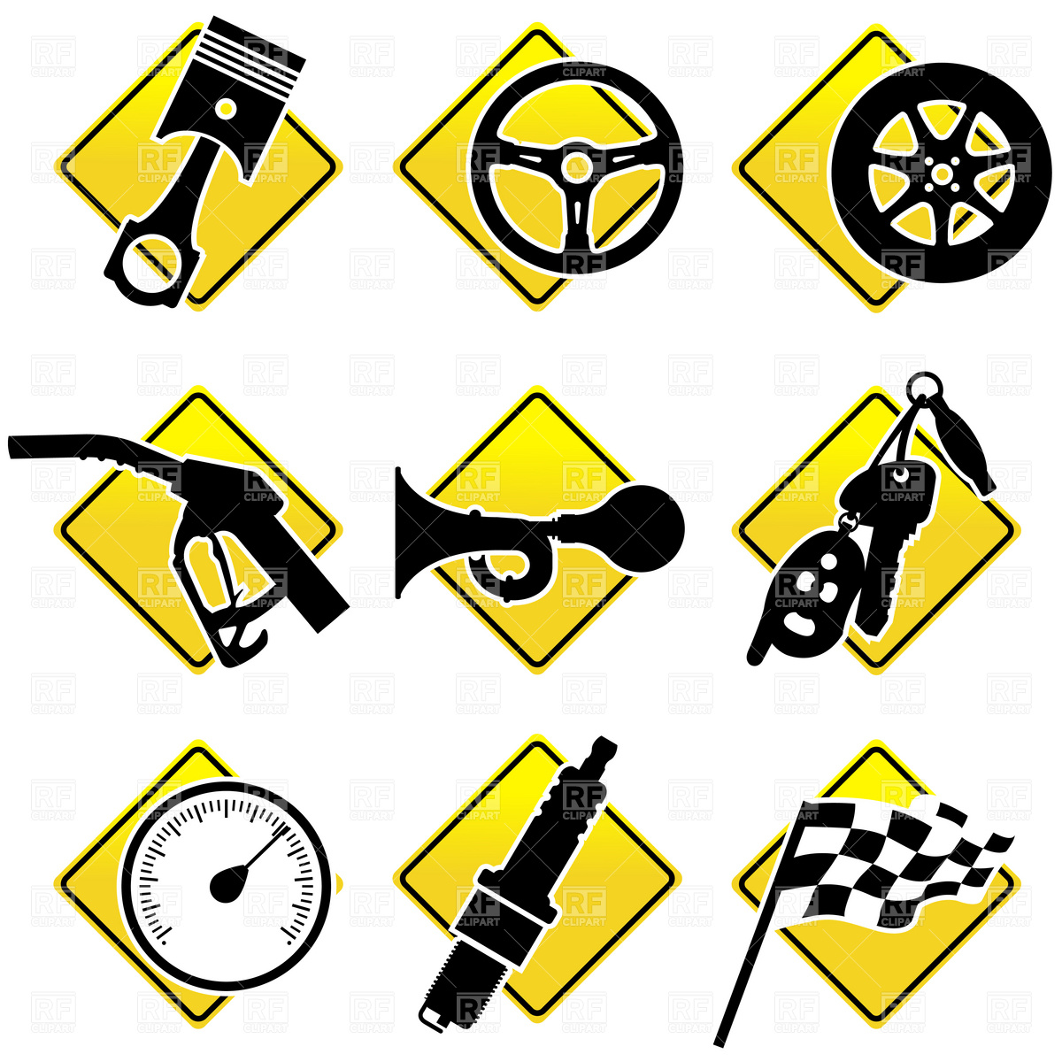 Dashboard Clipart Simple Automobile And Racing Icons Download Royalty